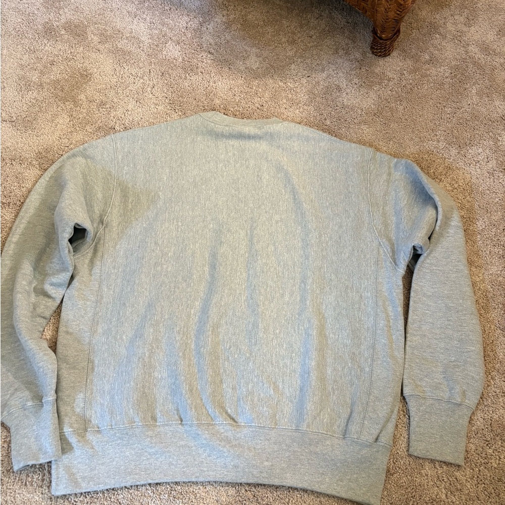 Champion Men's Crewneck Sweatshirt in Gray with Blue and Red Logo - Picture 2 of 3